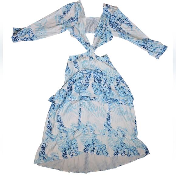 Blue Floral Maxi Dress - Picture 3 of 5